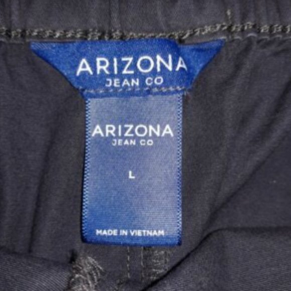 Arizona Jean Co Pants Size Large W35" Juniors High Rise Ankle Elastic Waist Gray - Picture 6 of 8